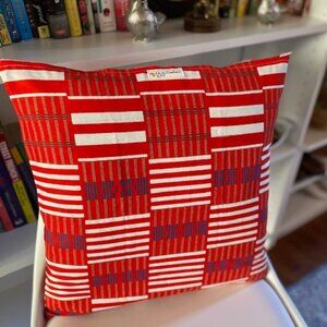 LC by JIDS Red Kente Fabric (Pillow cover)- Red, Brown, Purple and white
